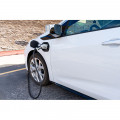 ClipperCreek CS-100 EVSE Station Charging Up White Electric Vehicle